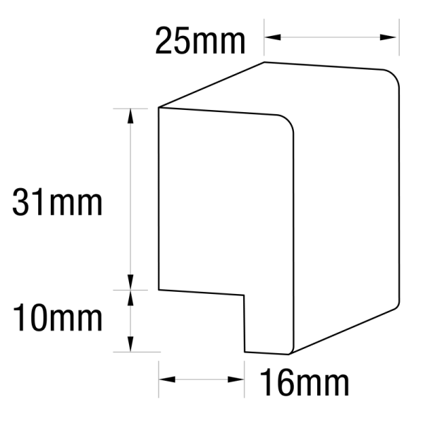Easycraft Silhouette Dado Rebated Rail 42x25 - Image 2